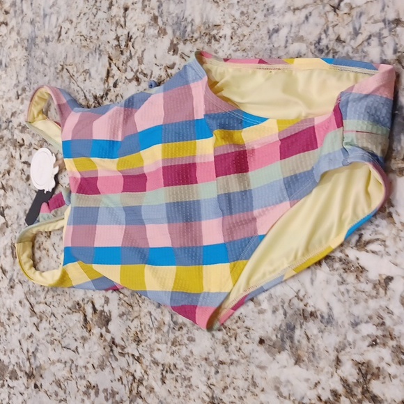 Gianni Bini Designer x Jess Southern Garden Plaid Chain Belt 1 PC Swimsuit SZ XS - Picture 9 of 15